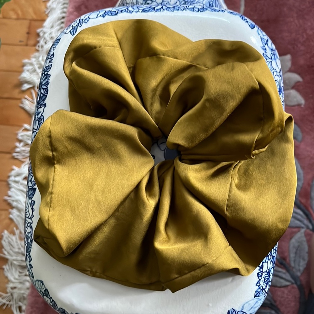 Free people Olive green giant silk scrunchie